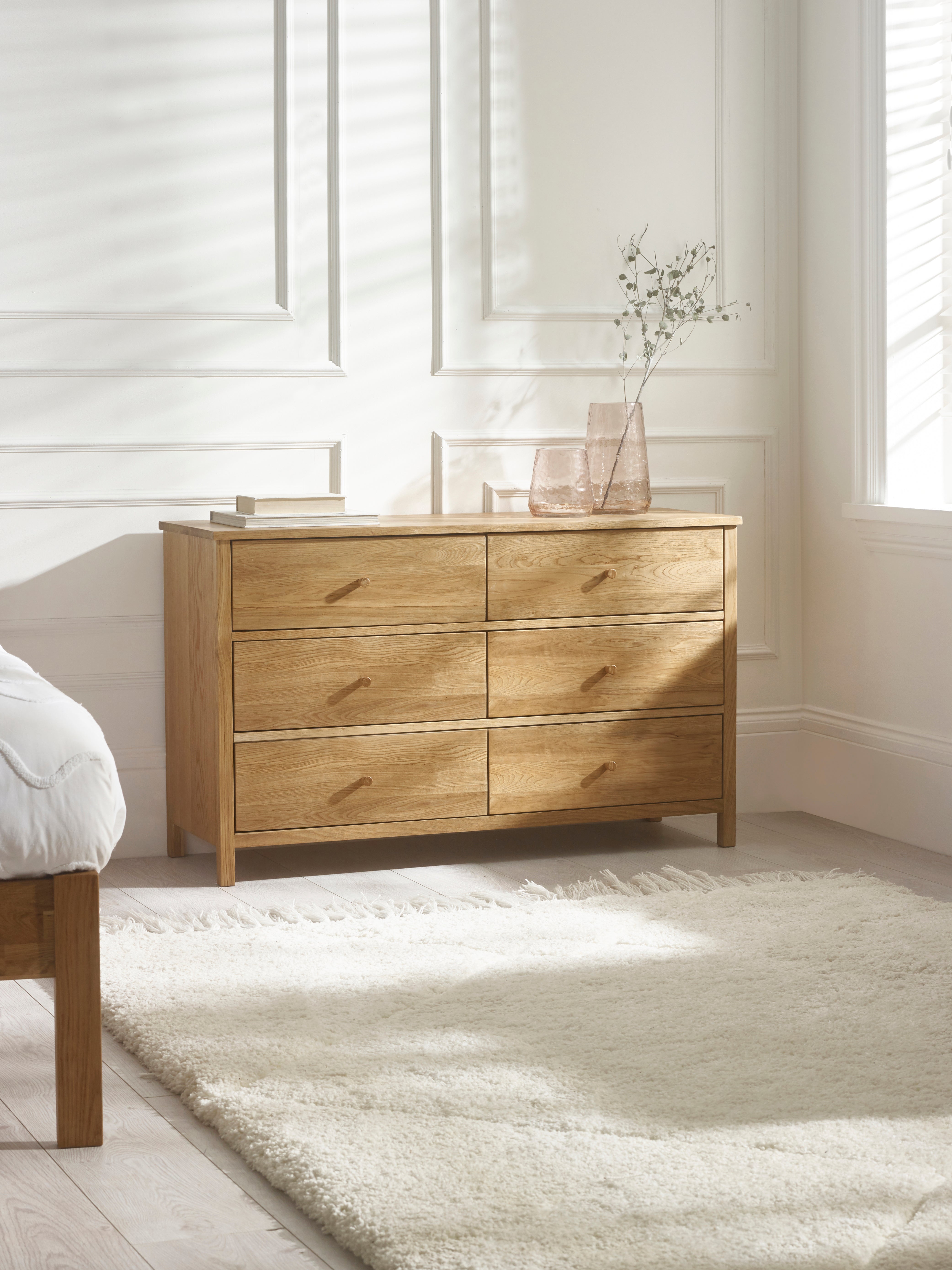 Osborne Solid Oak Wood Chest of Drawers | 6 Drawers